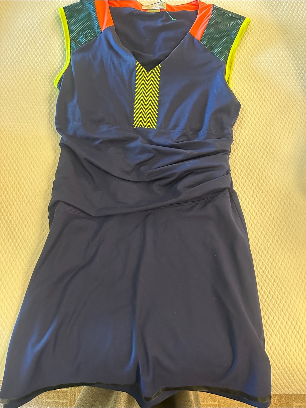 Women's Navy Athletic Skirt with Neon Accents